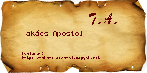 Takács Apostol névjegykártya